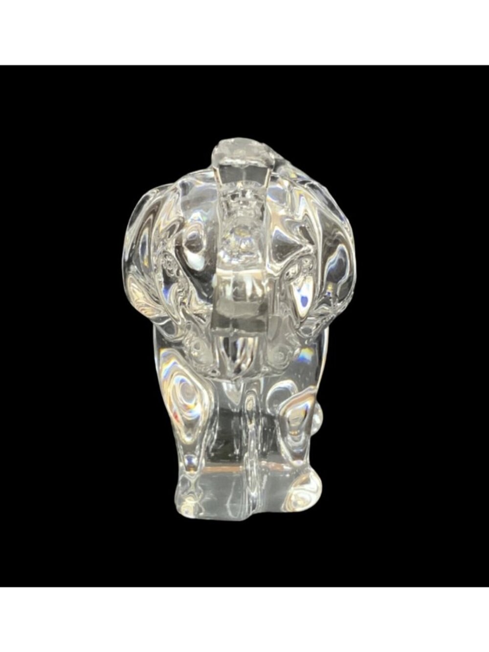 Villeroy & Boch Crystal Elephant Figurine Clear Glass Collectible Decor Trunk Up - Picture 5 of 9